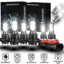 For VW Polo 6R H7 H7 H8 501 White High/Low/Fog/Side CSP LED Headlight Bulbs Set