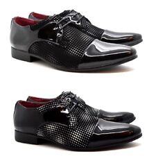 Mens Lace Up Shiny Patent