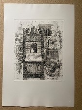 STOVE LIMITED EDITION PRINT ETCHING signed artwork old house interior vintage