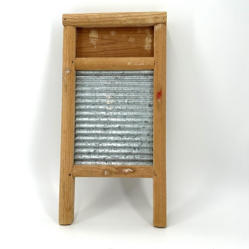 Vintage wood metal washboard - vintage,