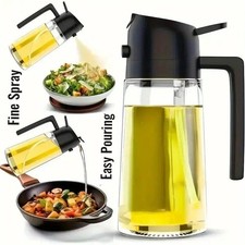 Oil Dispenser and Sprayer for Cooking Kitchen 2 in 1 Oil Spray Jug 470ml