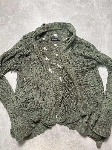 Olive green distressed - olive, knit