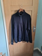 Vintage Paul Shark Yachting 1/4 Zip Pullover Sweatshirt Navy Blue Jumper Mens XL