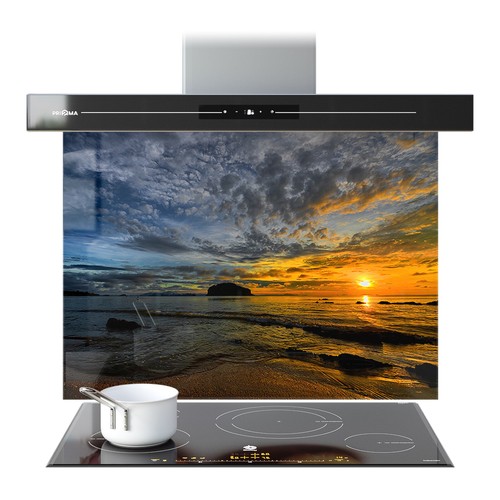 Kitchen glass splashback - kitchen,