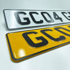 Pressed Number Plates 3D Aluminium Metal Road Legal Reg - FRONT or REAR or PAIR