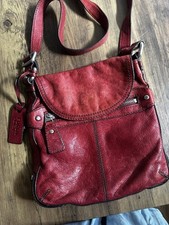 Red Crossbody Fossil Leather Handbag 