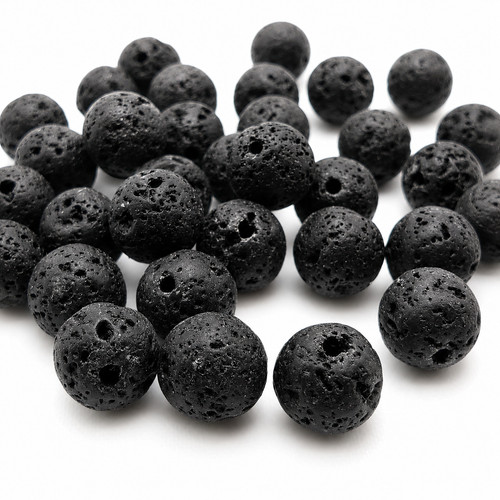 Natural black lava stone - black,