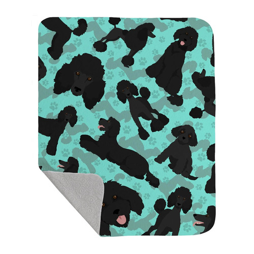 Black standard poodle quilted - poodle,