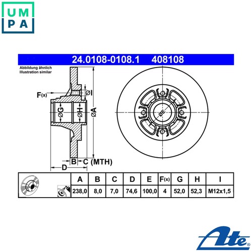Brake disc 0108 1 - brake, 24.0108-0108.1