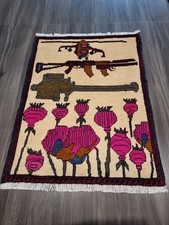 NEW Beautifully Handmade Afghan War Rug  80cm X 61cm