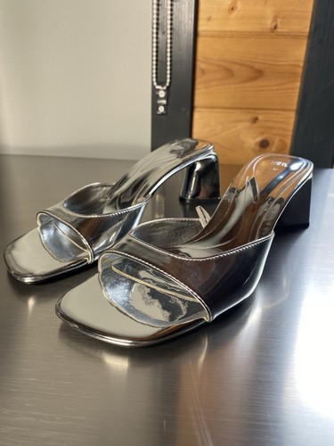 Zara metallic silver slingback - silver,