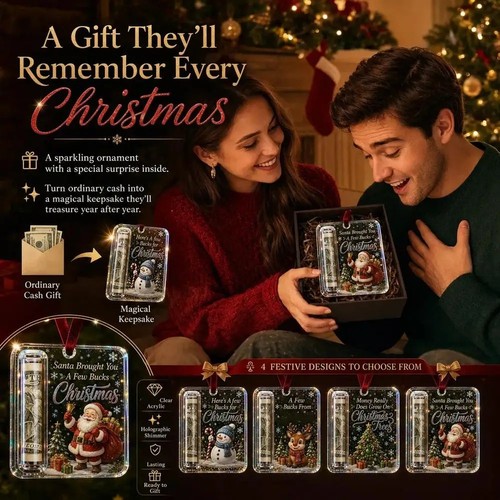 Christmas cash gift ornament - gift,