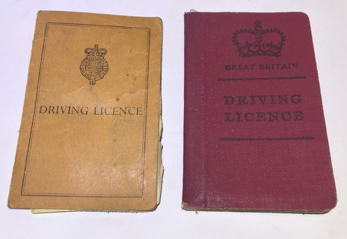 Vintage driving licence and - uk,