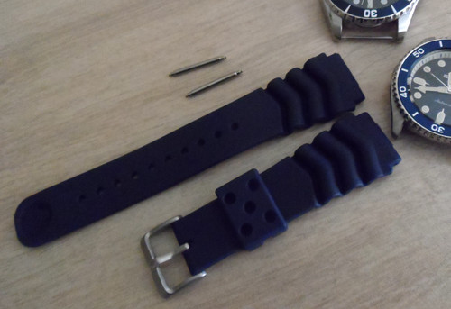 Blue rubber watch strap - strap, for