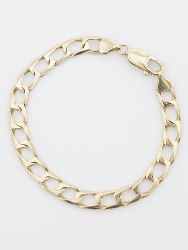 Gold curb link bracelet 9ct - gold,