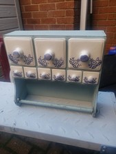 Chabby Chic Spice Drawers Kitchen Roll Holder Wall Mounted