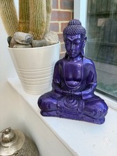 Purple gloss Buddha Statue Ornament Handmade Resin 30 cm