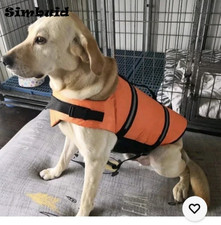 Dog Life Jacket Adjustable Safety Vest for Dogs Buoyancy Swimwear Medium p740