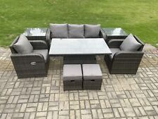 Fimous Outdoor Rattan Garden Furniture Sofa Sets Height Adjustable Rising Table