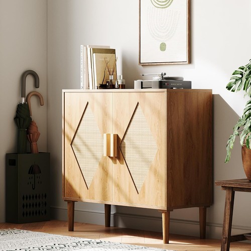 Rattan storage cabinet with - storage,