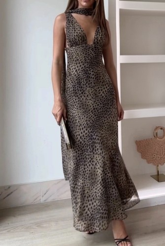 Zara long leopard print tulle - leopard,