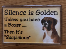 silence is golden Boxer dog lover fridge magnet Cute Novelty Gift