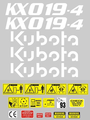 Decal sticker set kubota - sticker,