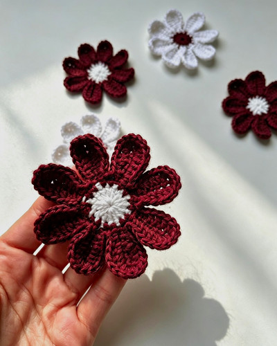 Crochet flower sew on - flower, sew-on