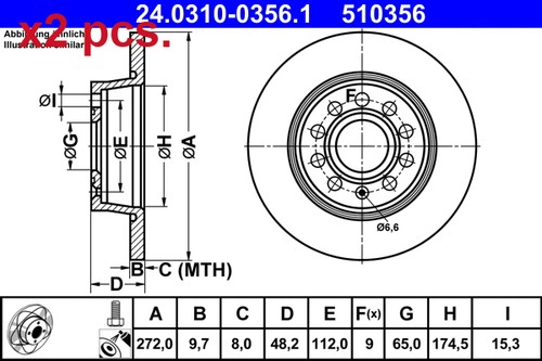 Pcs rear brake disc rotos - disc,
