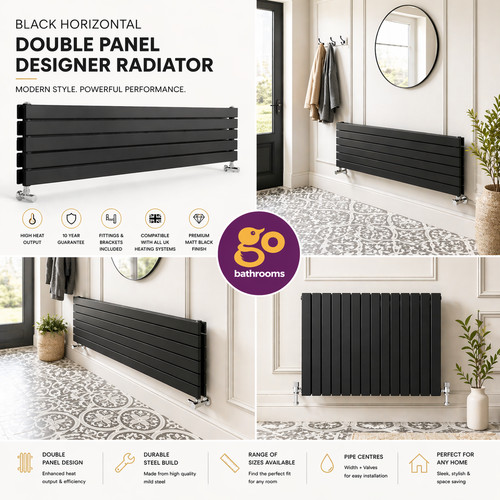 Black horizontal double - black,