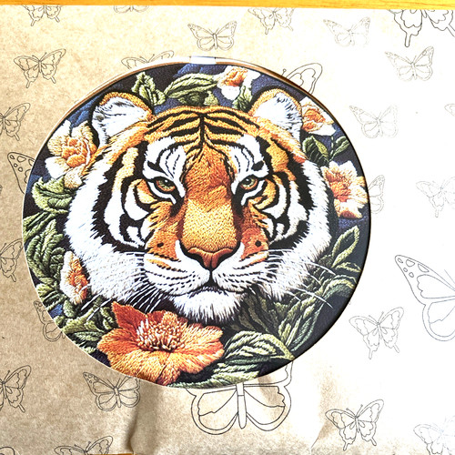 Tiger embroidery kit printed - tiger,