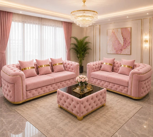 Velvet chesterfield sofa - velvet,