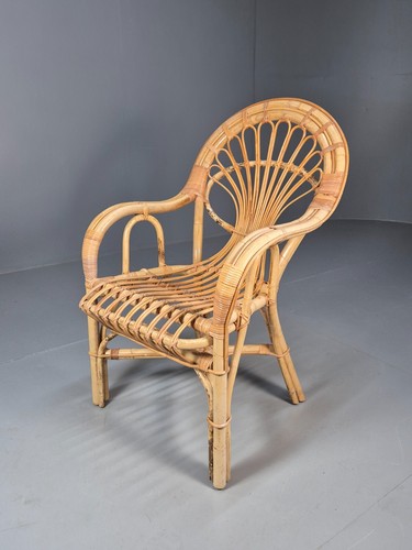 Vintage cane work armchair - cane,