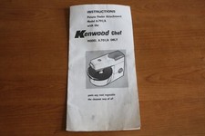 Original Instructions For Kenwood Chef Potato Peeler Attachment Model A791/A