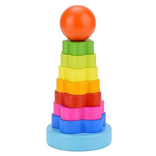 Wooden rainbow stacking - rainbow,