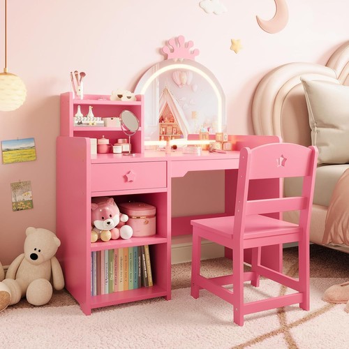 Kids dressing table with light - with,