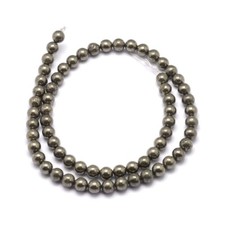 Pyrite Gemstone Round Beads -