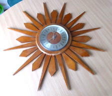 spectrum sunburst wall clock all wood kienzle germany motor