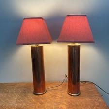 Copper Gun Shell Casings Lamps Pair Elegant Antique