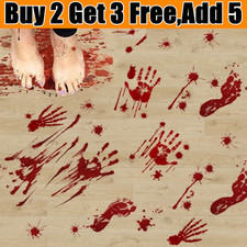 Bloody Blood Hand Print Stickers Scary Zombie Party Prop Spooky Halloween Hands