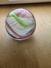 Antique German Handmade Latticinio Swirl Marble - 26mm