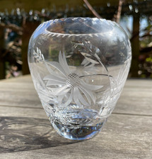 Vintage Etched Cut Glass Bud