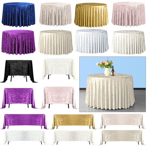 Soft crushed velvet tablecloth - crushed,
