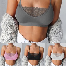 Women Lace Tank Camisole Vest Bralette Ladies Summer Strappy Tube Top Sports Bra