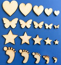 Wooden MDF Shape Hearts Stars