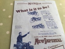 NEW IMPERIAL UNIT MINOR SUPER MAJOR 1933 MOTORCYCLE ARTICLE