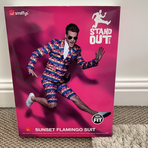 Mens sunset flamingo suit - flamingo,