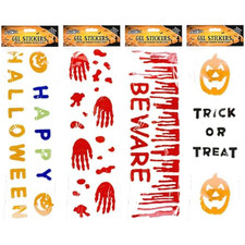 Halloween Gel Window Stickers – Assorted Designs Spooky Decorations for Home Par