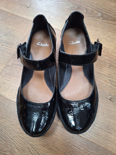 Clarks black patent mary - clarks, jane
