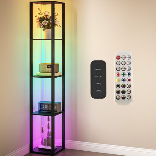 Homcom rgb led floor lamp - floor,
